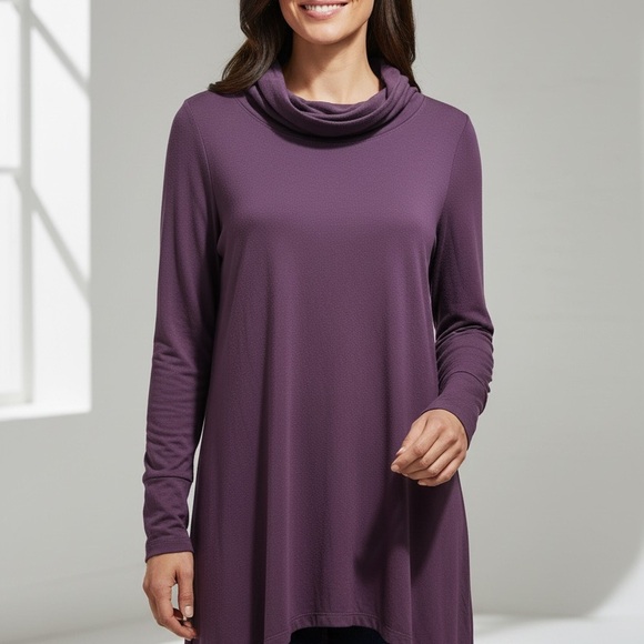 Cuddl Duds Women's Plum Cowl Neck Tunic - Picture 6 of 7